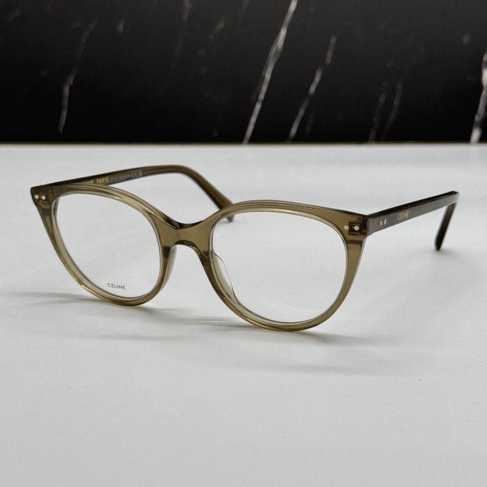 NEW CL50068I 093 CELINE WOMEN CAT EYE EYEGLASSES  KHAKI EYEWEAR CELINE - Picture 3 of 11